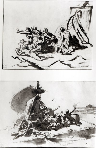 Two sketches for The Raft of the Medusa, c.1819 by Theodore Gericault